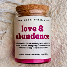Load image into Gallery viewer, Love & Abundance LIMITED EDITION Coconut Seaspray + Rose Sandalwood - 2 Scent Layer Candles 💞🌾