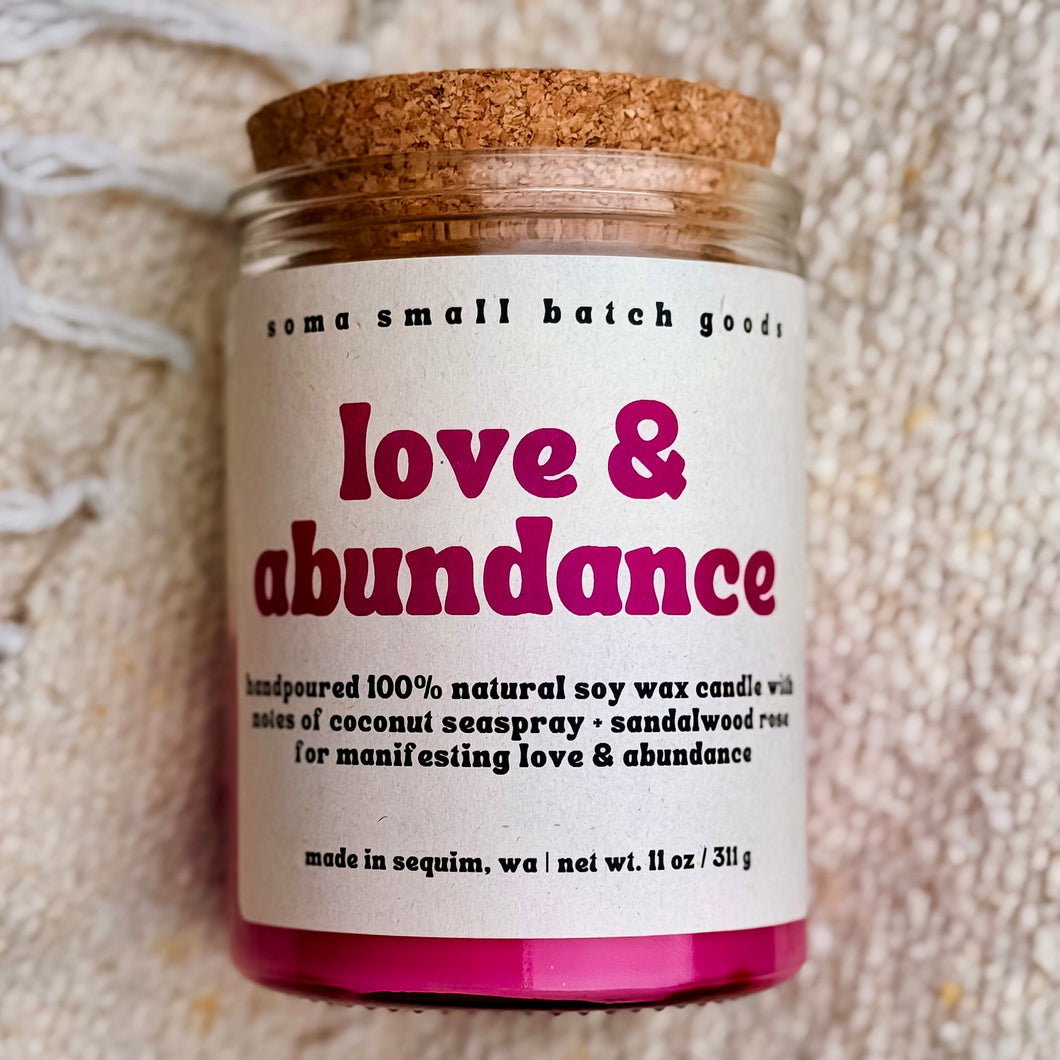 Love & Abundance LIMITED EDITION Coconut Seaspray + Rose Sandalwood - 2 Scent Layer Candles 💞🌾