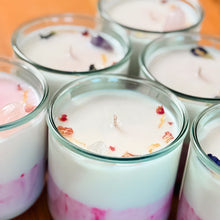 Load image into Gallery viewer, Love &amp; Abundance SUMMER EDITION Agave Hibiscus + Rose Sandalwood - 2 scent layer Crystal Candles 💞🌾🔮
